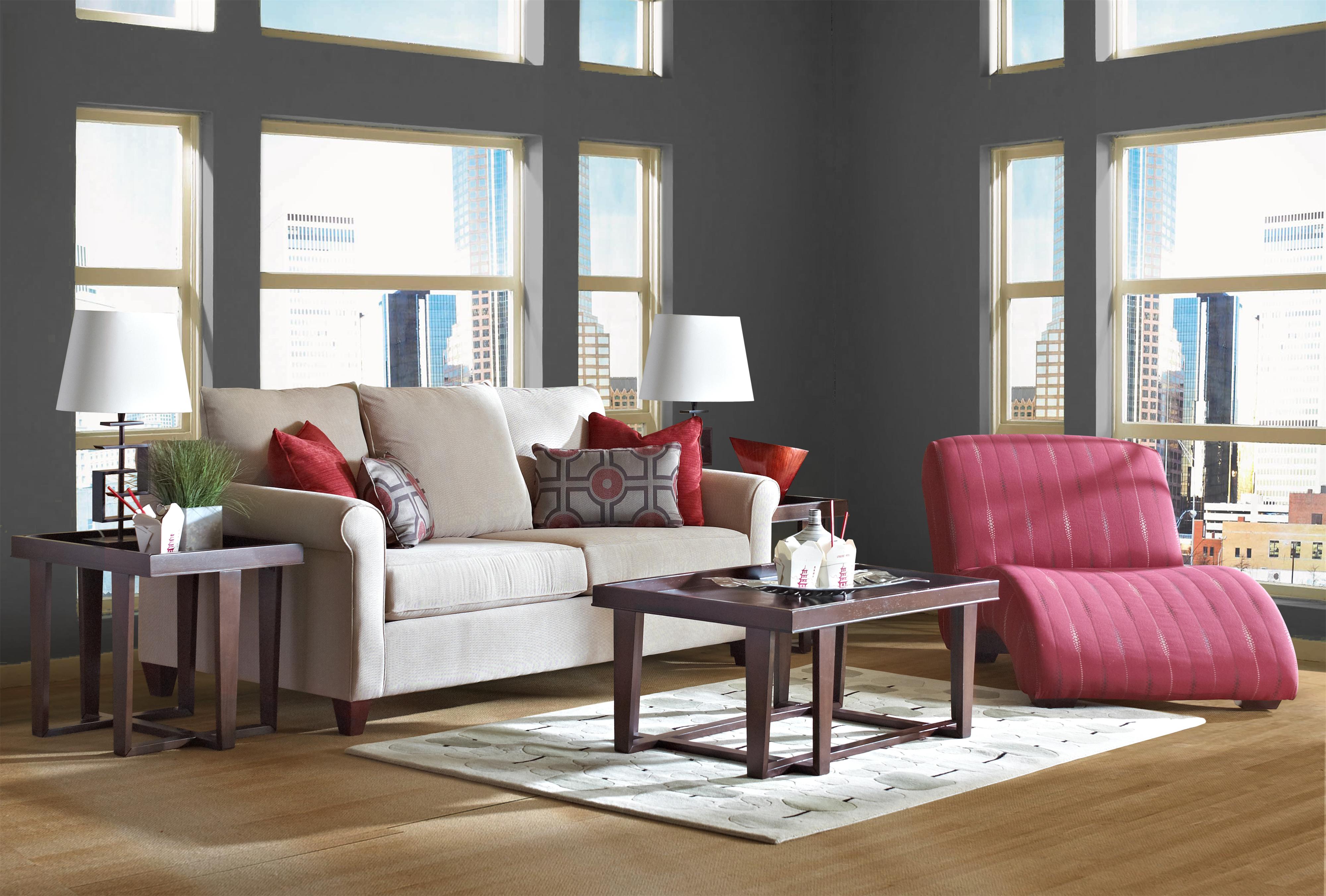 Klaussner Diego K30300 S Transitional Sofa with Tapered Legs and Accent